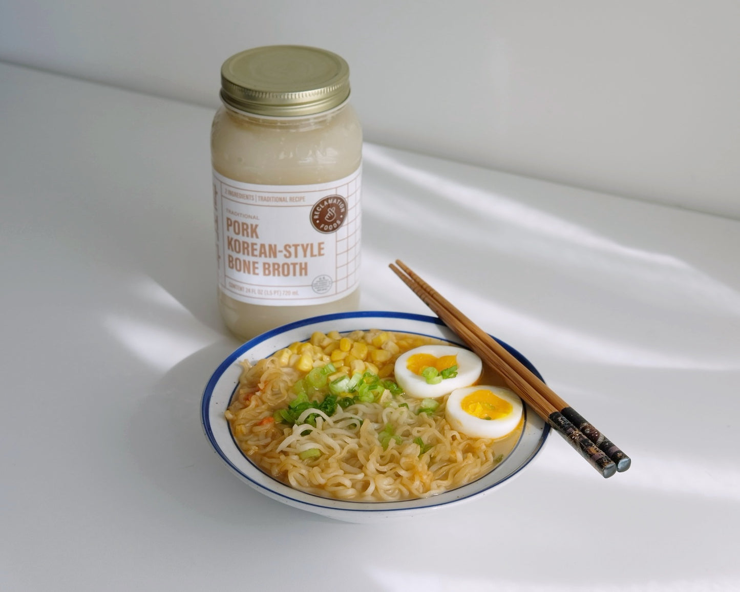 4-Pack Korean-Style Bone Broth: Pasture-Raised Pork (4x 24 oz Jars)