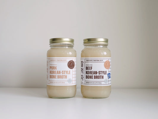 4-Pack Combo Korean-Style Bone Broth (2x Beef, 2x Pork; 24 oz Jars)
