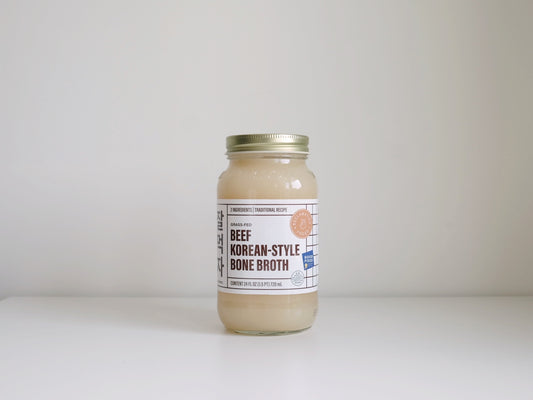 4-Pack Korean-Style Bone Broth: Grass-Fed Beef (4x 24 oz Jars)