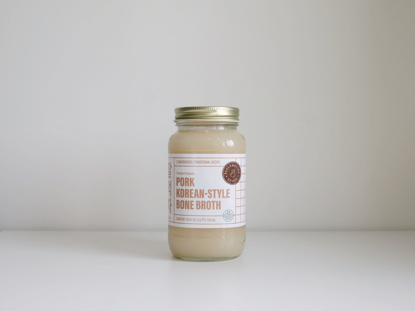 4-Pack Korean-Style Bone Broth: Pasture-Raised Pork (4x 24 oz Jars)