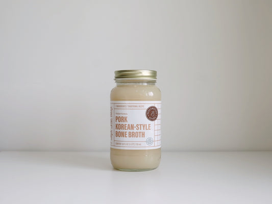 4-Pack Korean-Style Bone Broth: Pasture-Raised Pork (4x 24 oz Jars)