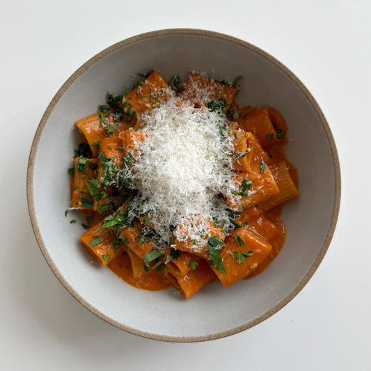 Climate-Positive Creamy Rigatoni with Marinara and Mascarpone