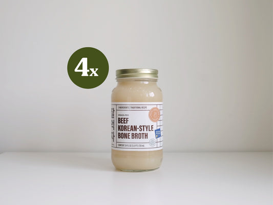4-Pack Korean-Style Beef Bone Broth (24 oz Jars)