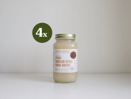 4-Pack Korean-Style Pork Bone Broth (24 oz Jars)